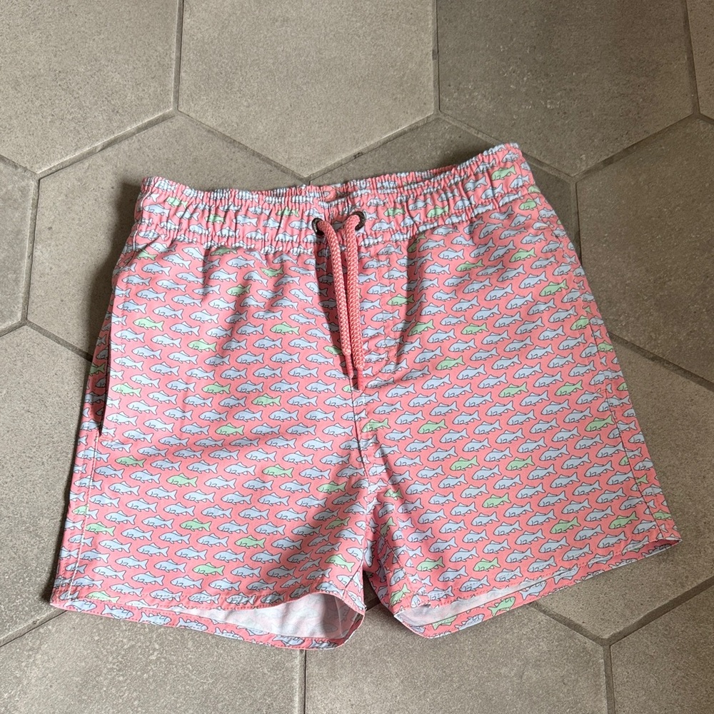 Pink Fish Pattern Swim Shorts 5T Boys Excellent Class Club Brand